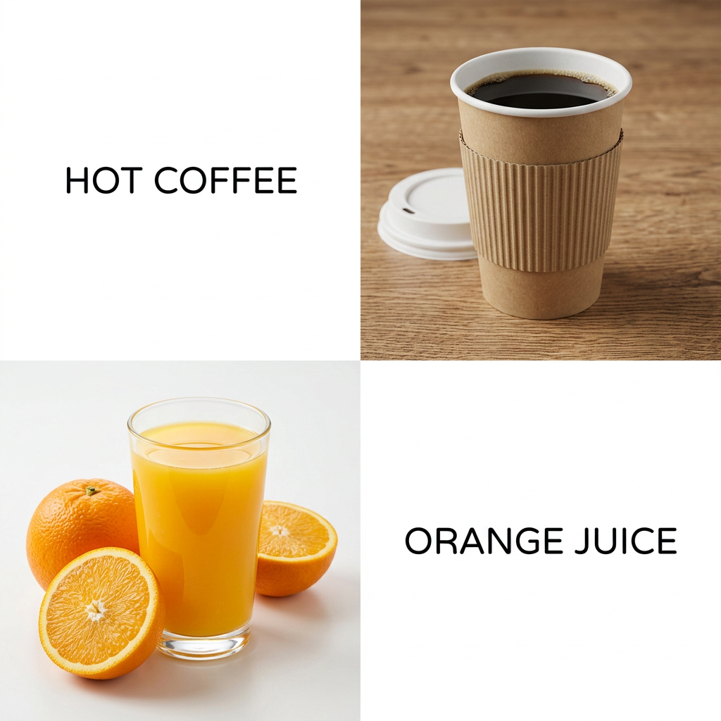 Hot Coffee & Orange Juice